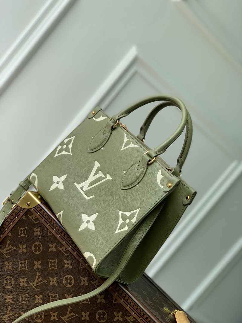 Louis Vuitton Onthego PM Bag M46647 Light Khaki Leather - Default Title - View 2