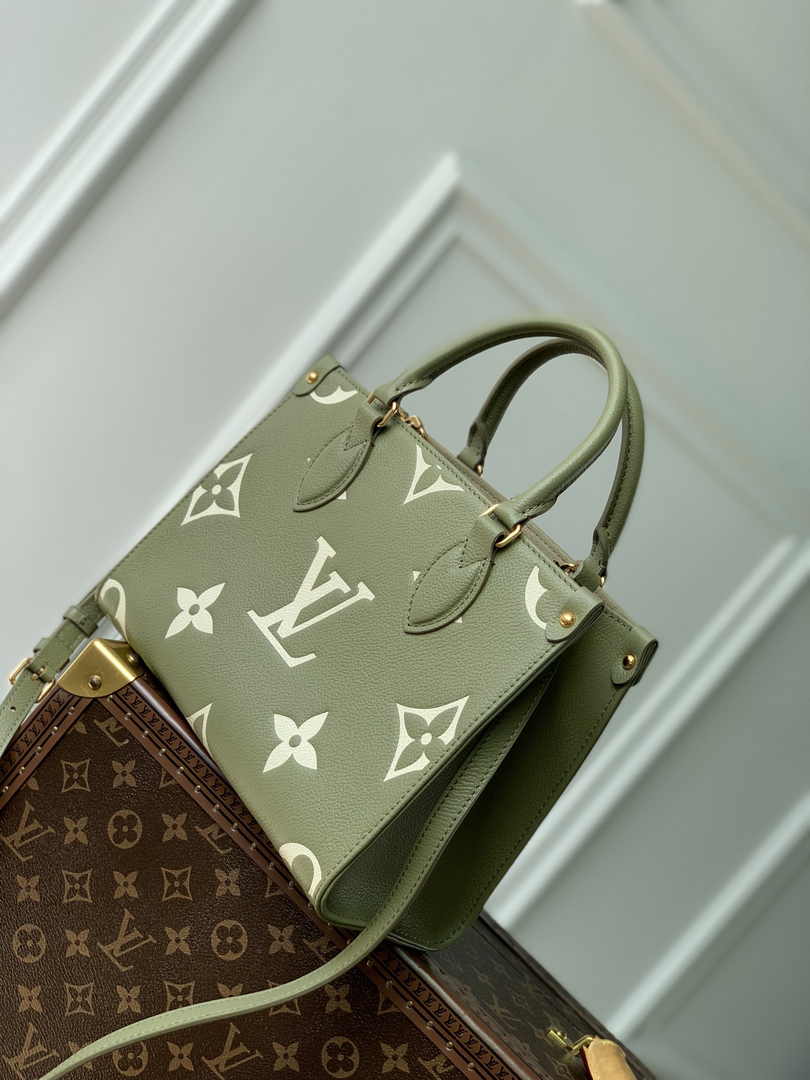 Louis Vuitton Onthego PM Bag M46647 Light Khaki Leather - Default Title - View 2