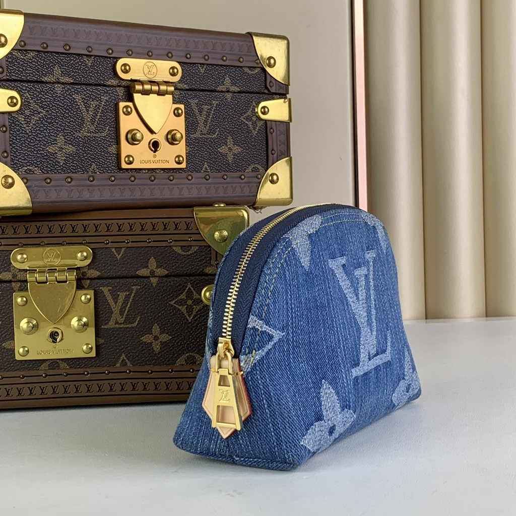 Louis Vuitton Pochette Cosmétique PM Bag M24316 Blue Denim - Default Title - View 2