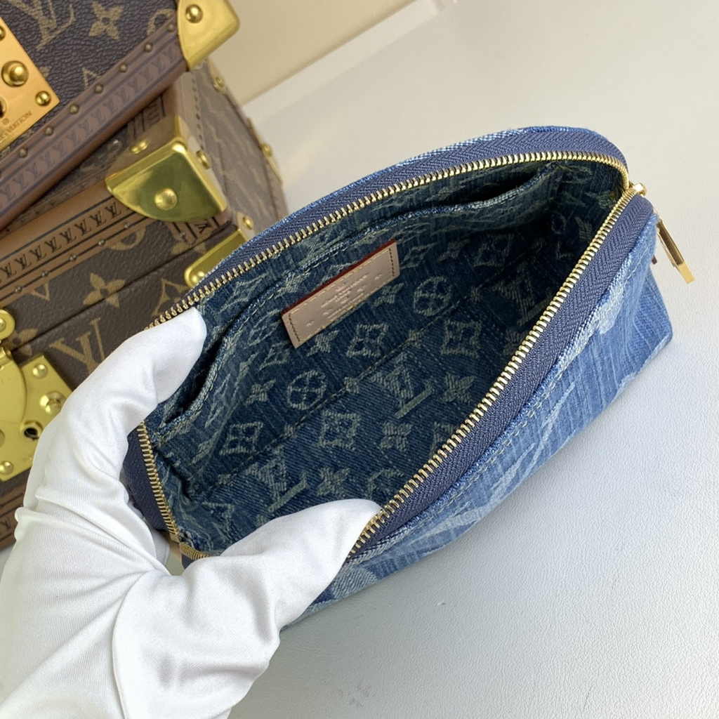 Louis Vuitton Pochette Cosmétique PM Bag M24316 Blue Denim - Default Title - View 8