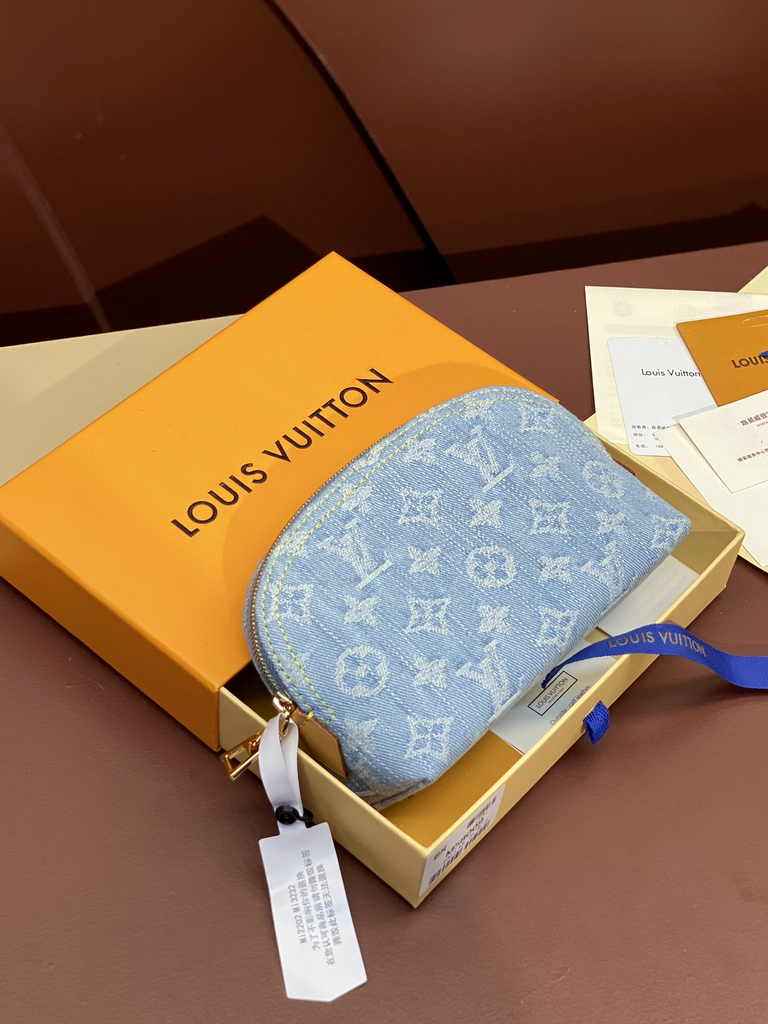 Louis Vuitton Pochette Cosmétique PM Bag M83616 Sky Blue Denim - Default Title - View 1