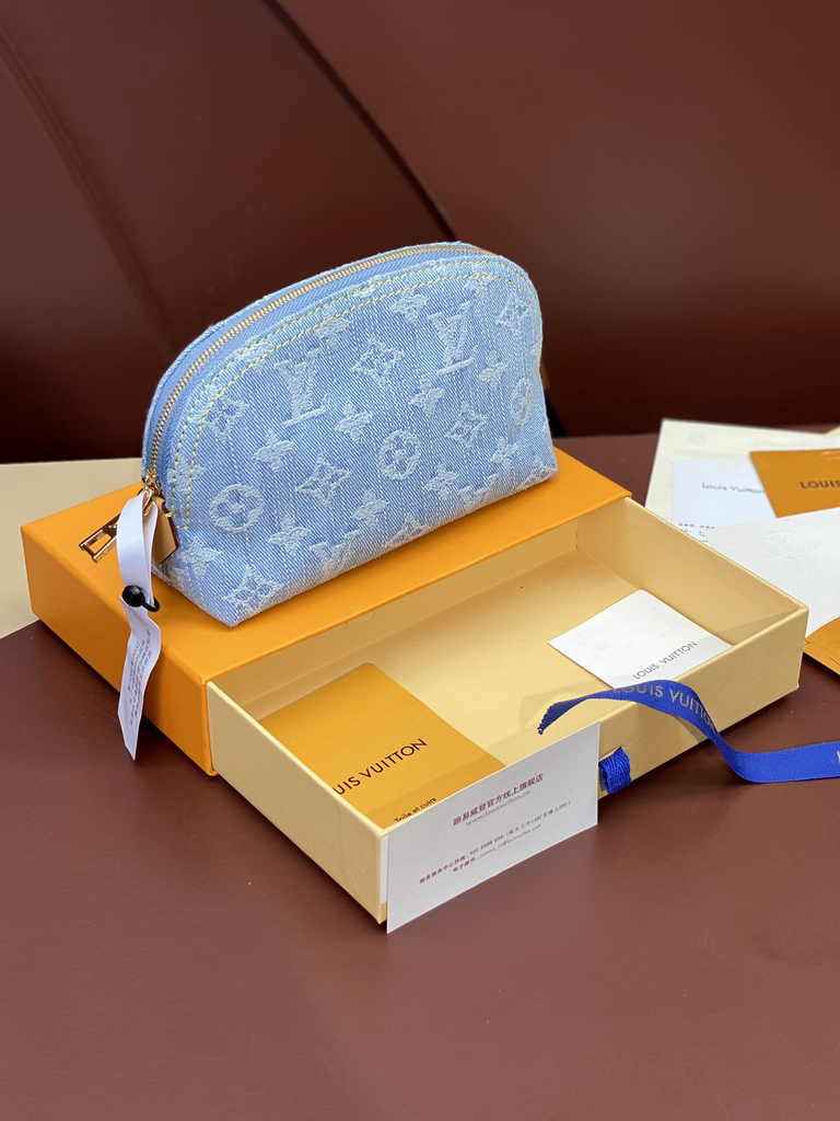 Louis Vuitton Pochette Cosmétique PM Bag M83616 Sky Blue Denim - Default Title - View 3