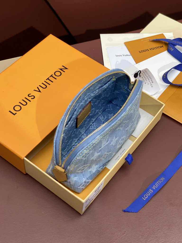 Louis Vuitton Pochette Cosmétique PM Bag M83616 Sky Blue Denim - Default Title - View 4