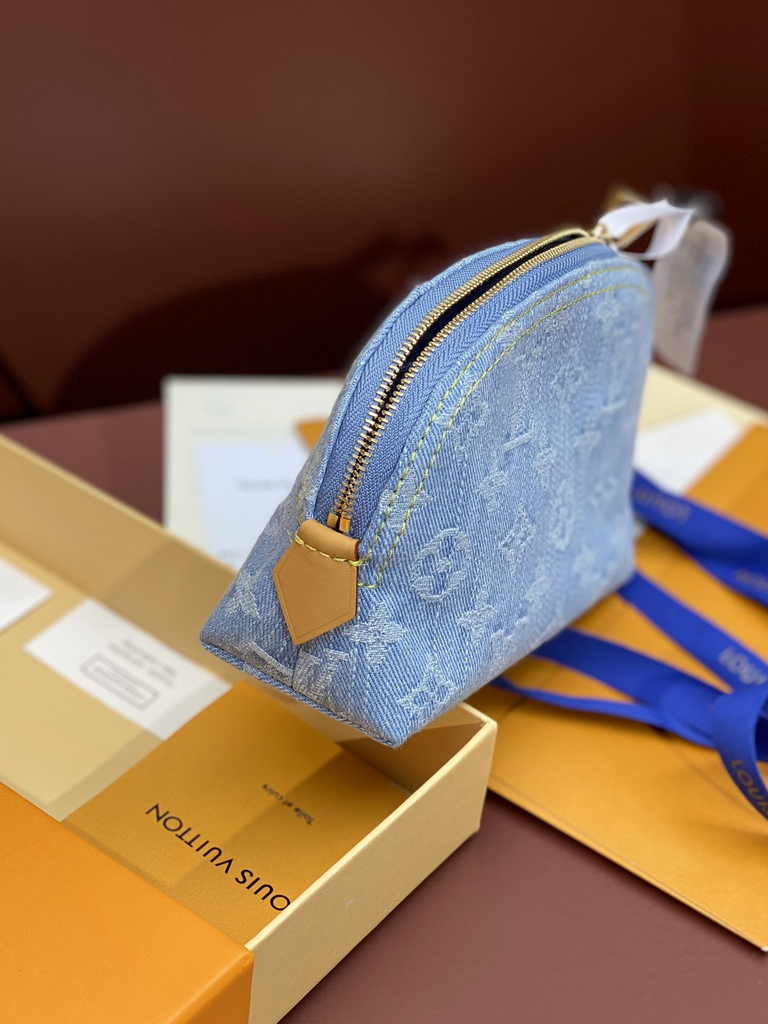 Louis Vuitton Pochette Cosmétique PM Bag M83616 Sky Blue Denim - Default Title - View 7
