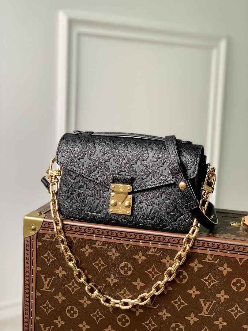 Louis Vuitton Pochette Métis East West M46595 Black Empreinte Leather - Default Title - View 1