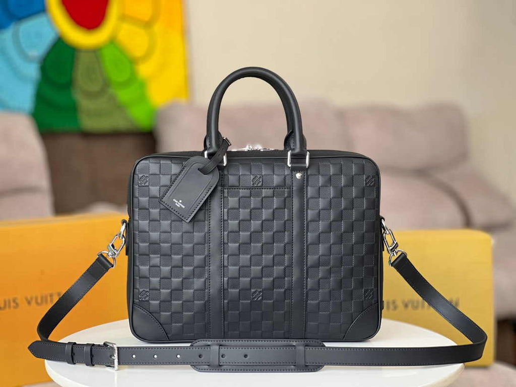 Louis Vuitton Porte-Documents Voyage PM N40444 Black Leather - Default Title - View 1