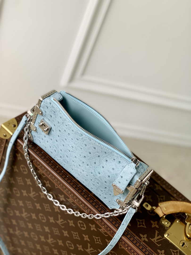 Louis Vuitton Slim Trunk M25445 Blue Ostrich leather - Default Title - View 9