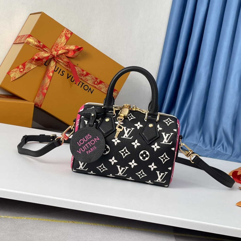 Louis Vuitton Speedy Bandoulière 20 Bag M46088 Monogram Black White