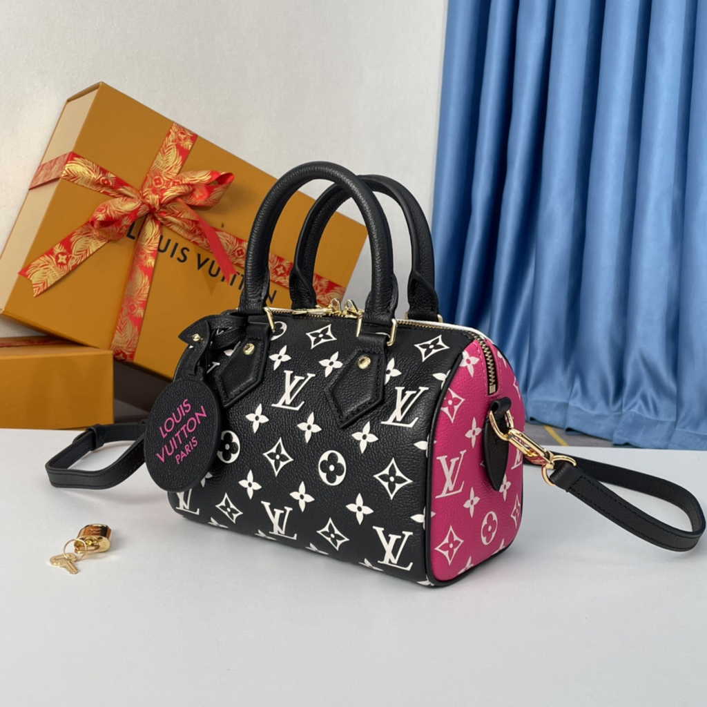 Louis Vuitton Speedy Bandoulière 20 Bag M46088 Monogram Black White