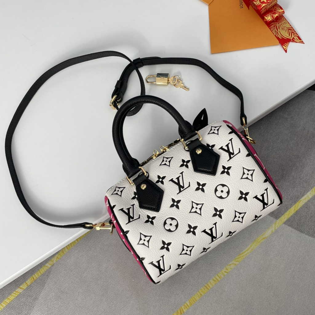 Louis Vuitton Speedy Bandoulière 20 Bag M46088 Monogram Black White