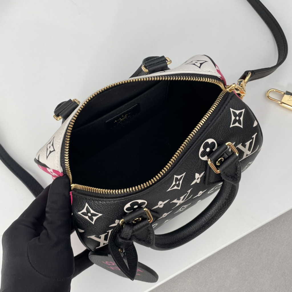 Louis Vuitton Speedy Bandoulière 20 Bag M46088 Monogram Black White