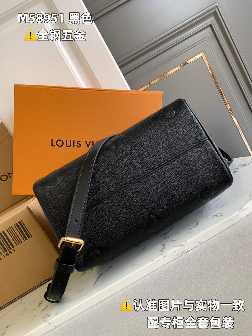 Louis Vuitton Speedy Bandoulière 25 Bag M58951 Black Leather