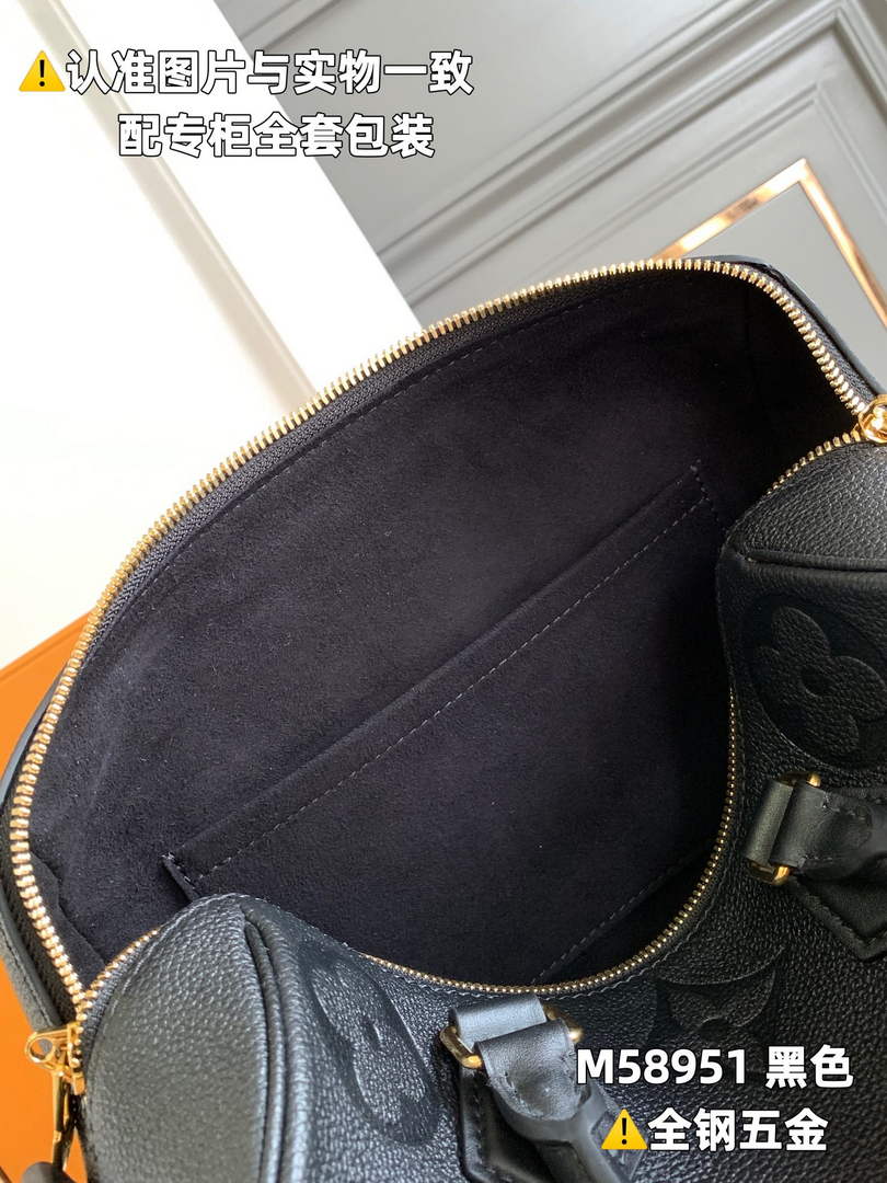 Louis Vuitton Speedy Bandoulière 25 Bag M58951 Black Leather
