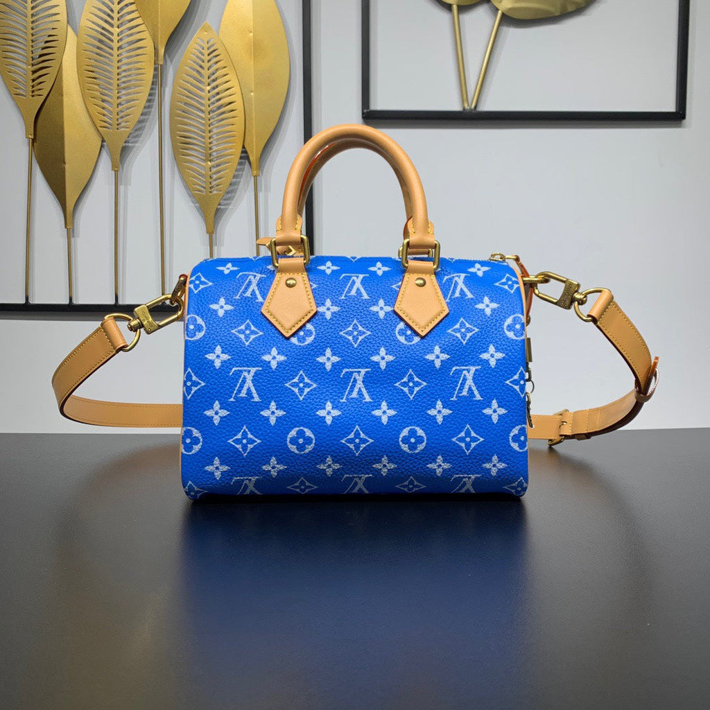 Louis Vuitton Speedy P9 Bandoulière 25 Bag M24424 Blue Soft calfskin
