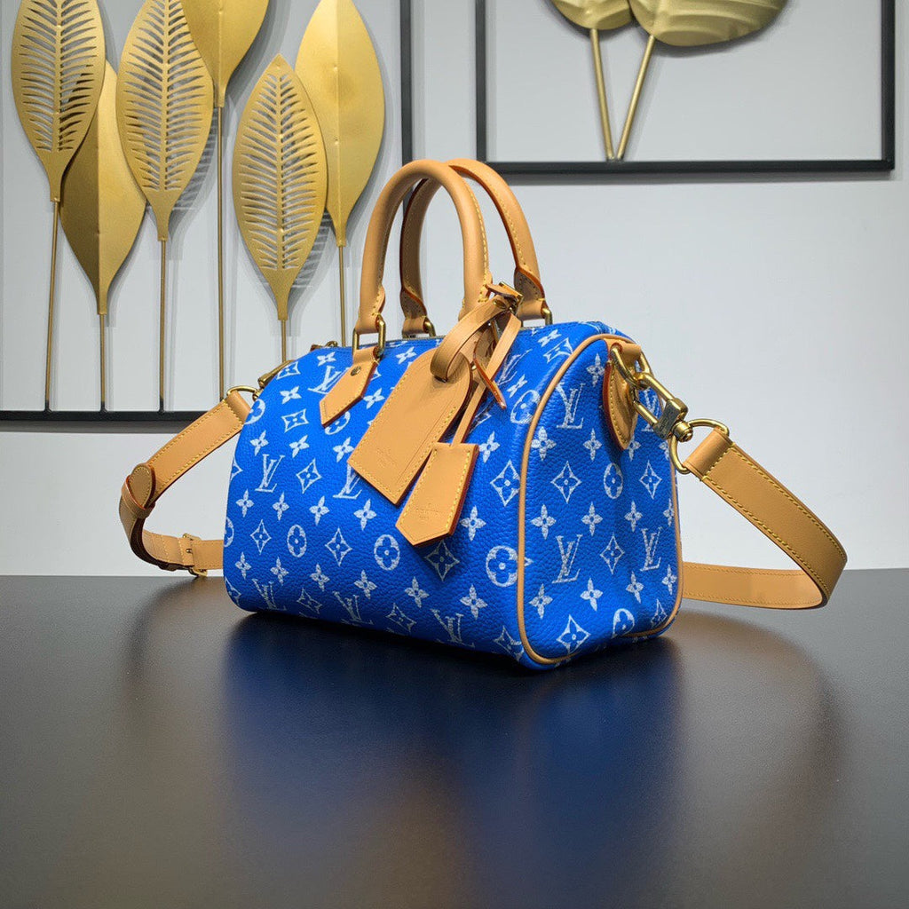 Louis Vuitton Speedy P9 Bandoulière 25 Bag M24424 Blue Soft calfskin