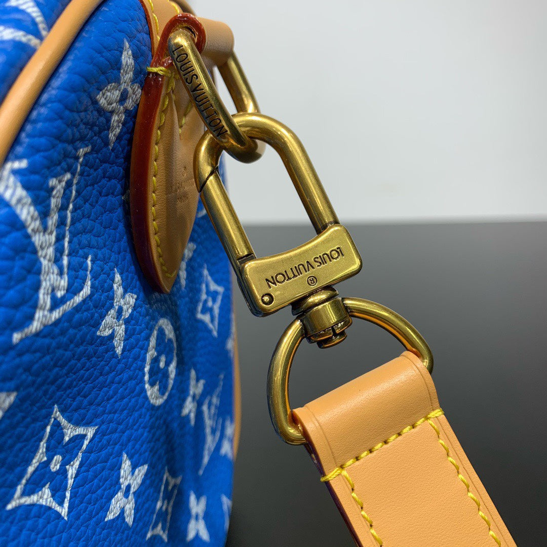 Louis Vuitton Speedy P9 Bandoulière 25 Bag M24424 Blue Soft calfskin