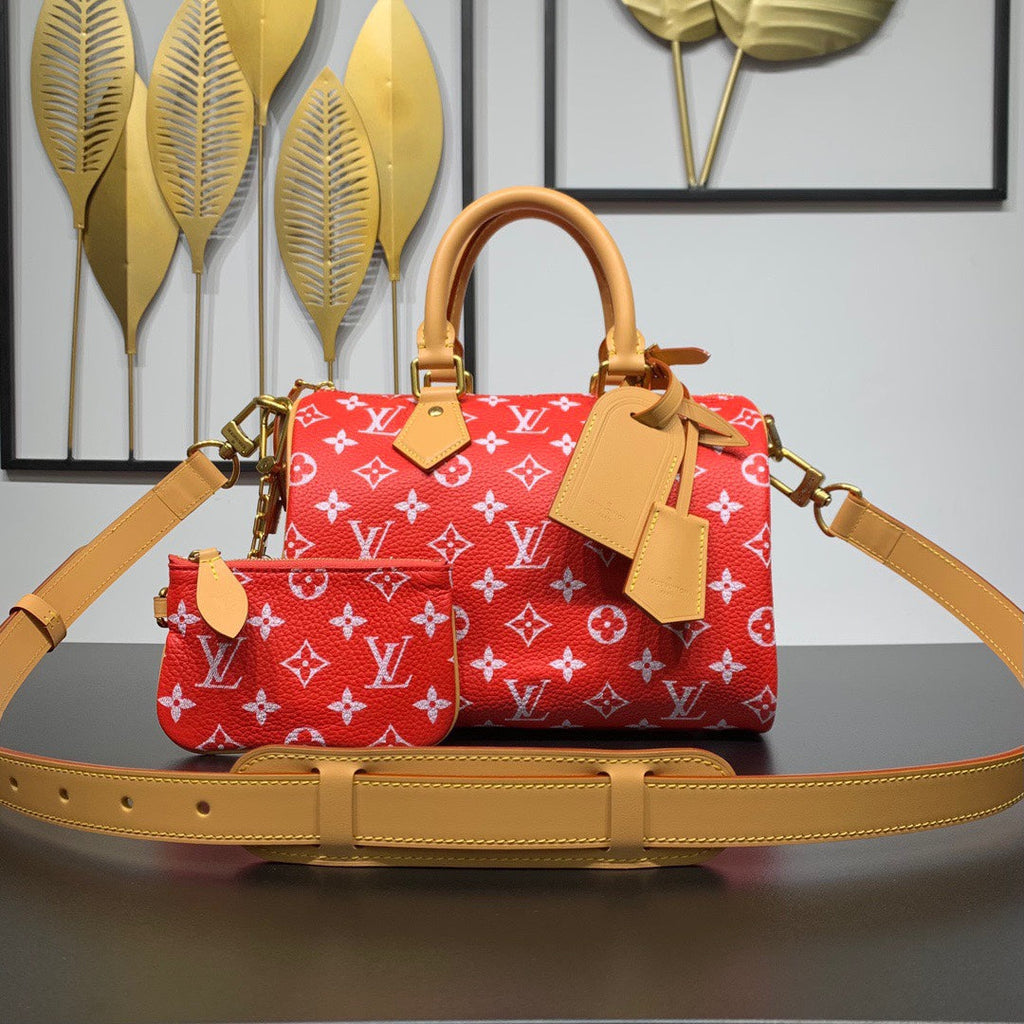 Louis Vuitton Speedy P9 Bandoulière 25 Bag M24425 Red Soft calfskin