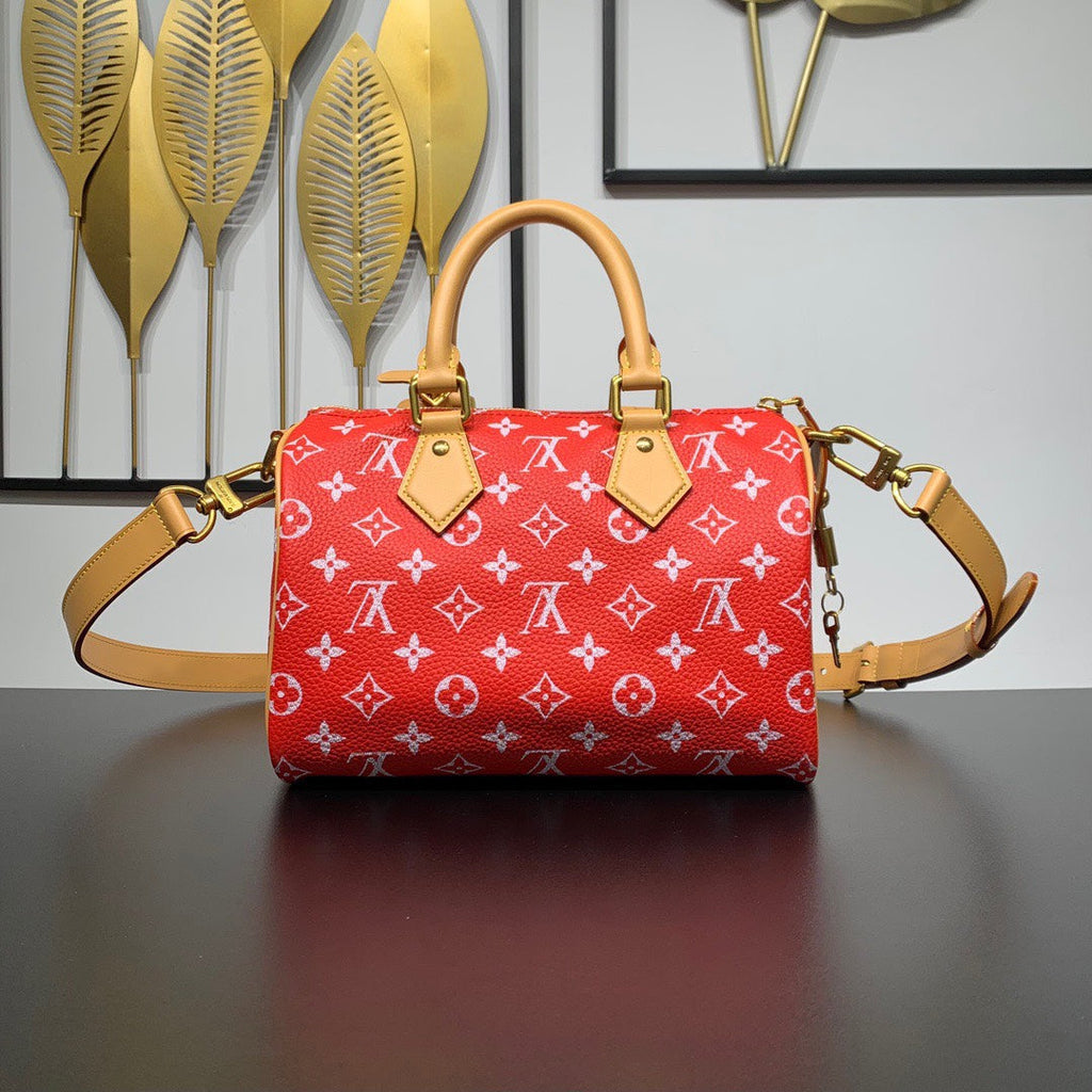 Louis Vuitton Speedy P9 Bandoulière 25 Bag M24425 Red Soft calfskin