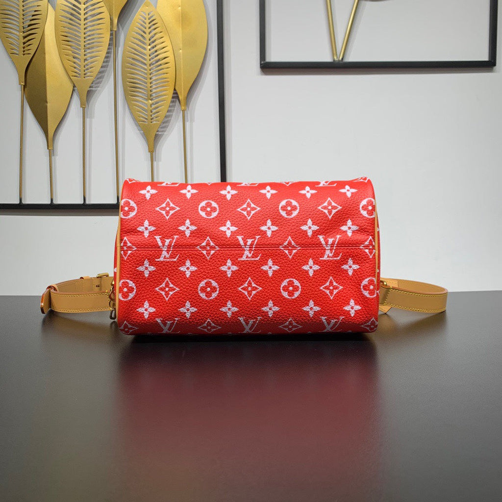 Louis Vuitton Speedy P9 Bandoulière 25 Bag M24425 Red Soft calfskin