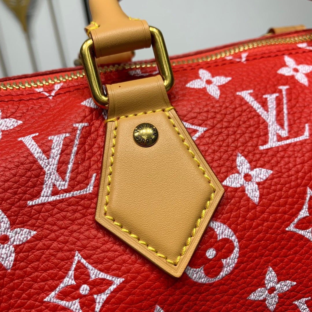 Louis Vuitton Speedy P9 Bandoulière 25 Bag M24425 Red Soft calfskin