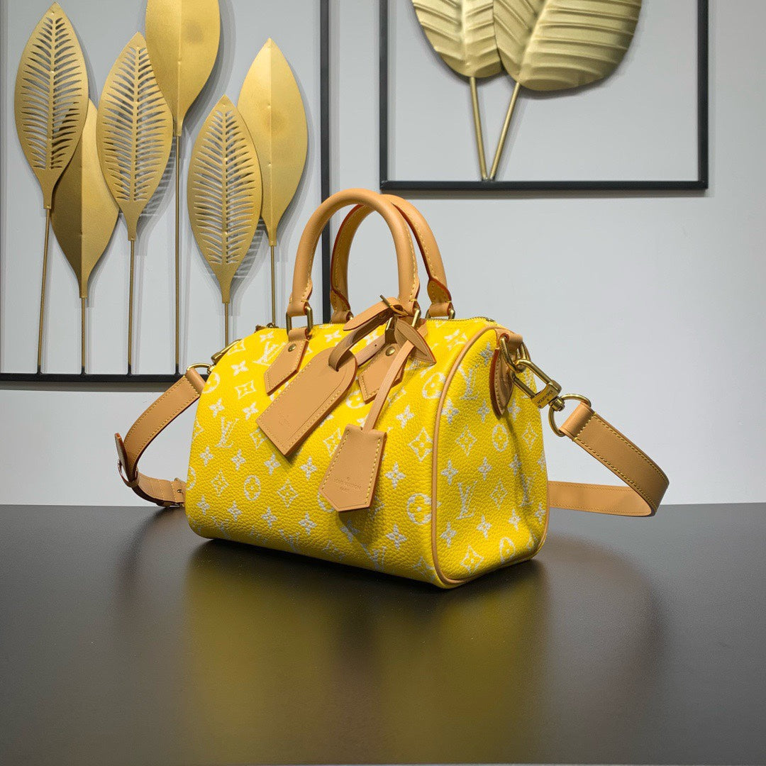 Louis Vuitton Speedy P9 Bandoulière 25 Bag M24426 Yellow Soft calfskin