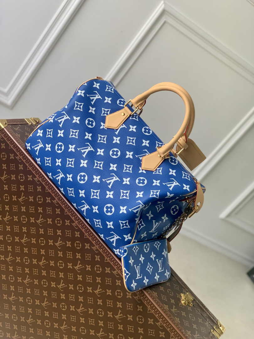 Louis Vuitton Speedy P9 Bandoulière 40 M24418 Blue Soft calfskin