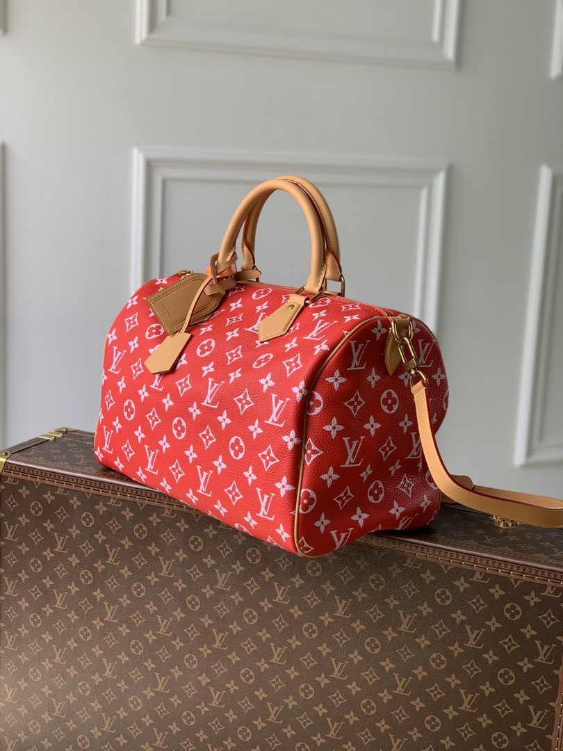 Louis Vuitton Speedy P9 Bandoulière 40 M24420 Red Soft calfskin