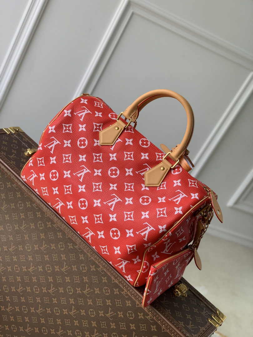 Louis Vuitton Speedy P9 Bandoulière 40 M24420 Red Soft calfskin