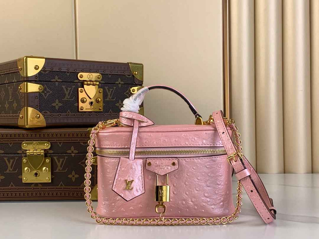 Louis Vuitton Vanity Chain Pouch N85820 Pink Ostrich leather - Default Title - View 1