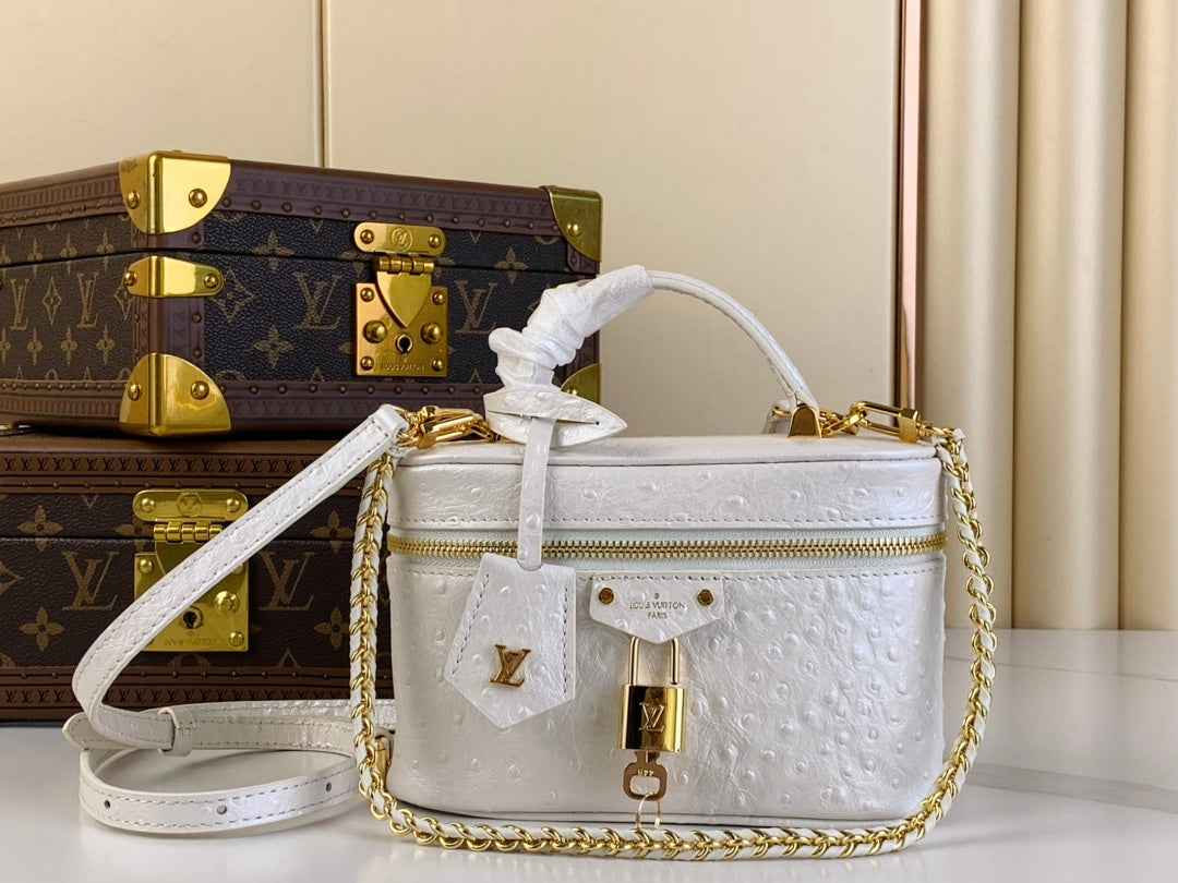 Louis Vuitton Vanity Chain Pouch N85911 Beige Ostrich leather - Default Title - View 1