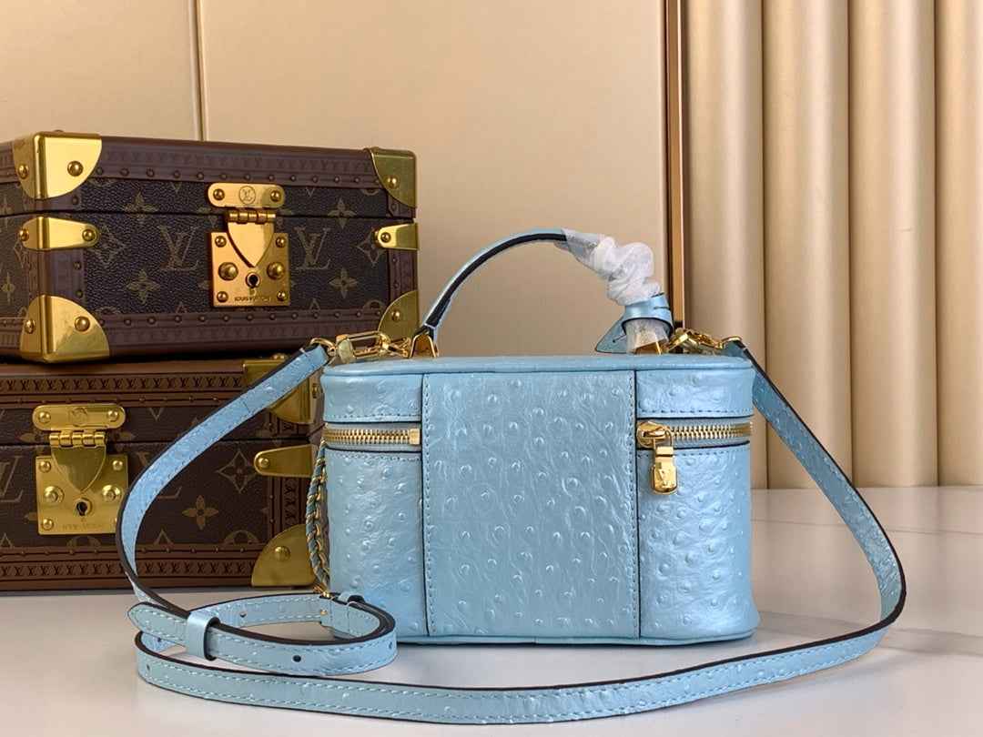 Louis Vuitton Vanity Chain Pouch N85806 Blue Ostrich leather - Default Title - View 3