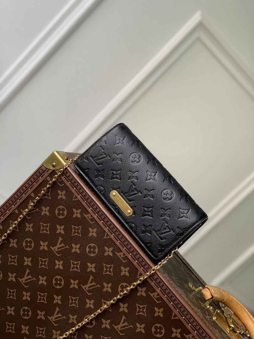 Louis Vuitton Wallet On Chain Lily M46919 Black Monogram Leather
