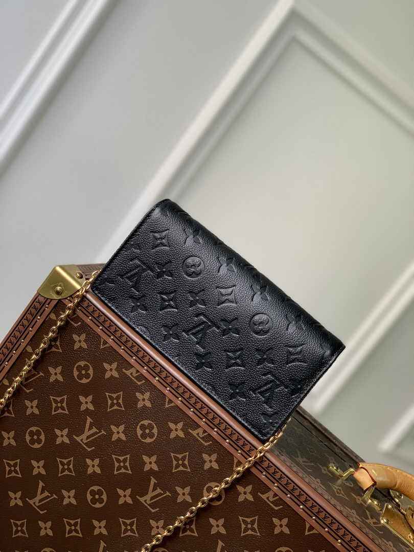 Louis Vuitton Wallet On Chain Lily M46919 Black Monogram Leather