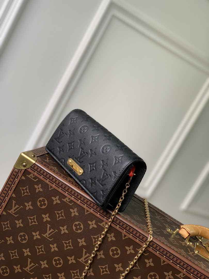 Louis Vuitton Wallet On Chain Lily M46919 Black Monogram Leather