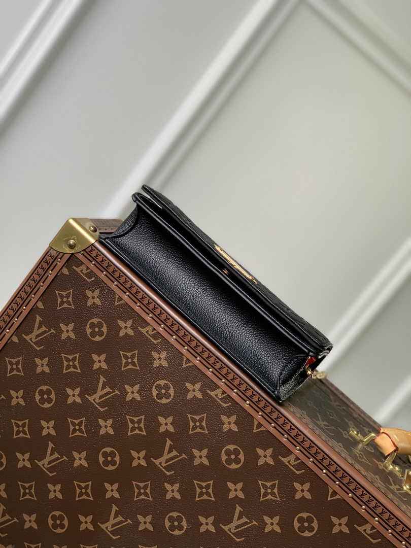 Louis Vuitton Wallet On Chain Lily M46919 Black Monogram Leather