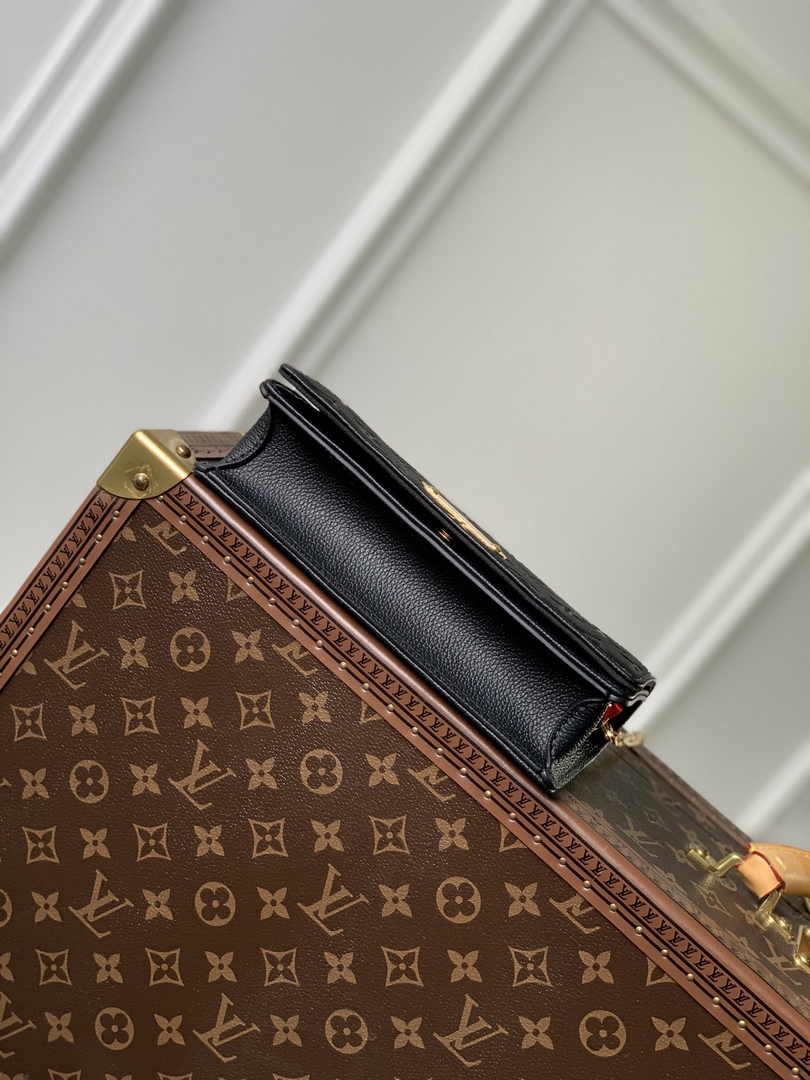 Louis Vuitton Wallet On Chain Lily M46919 Black Monogram Leather