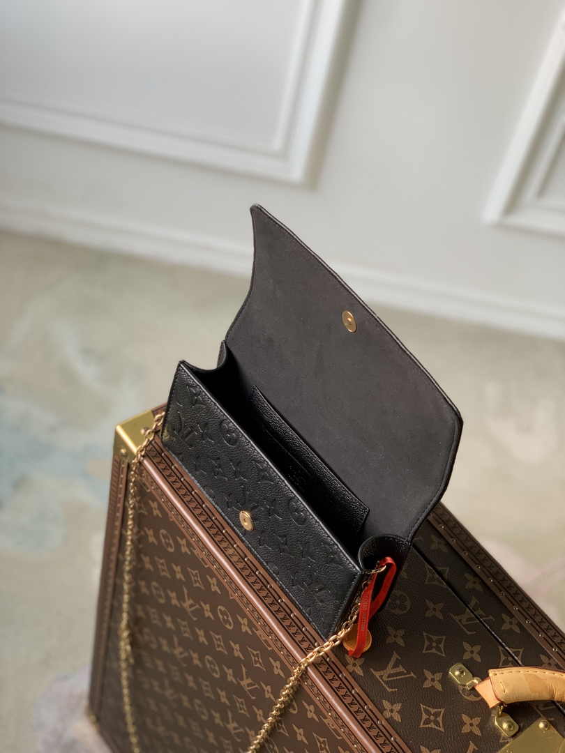 Louis Vuitton Wallet On Chain Lily M46919 Black Monogram Leather