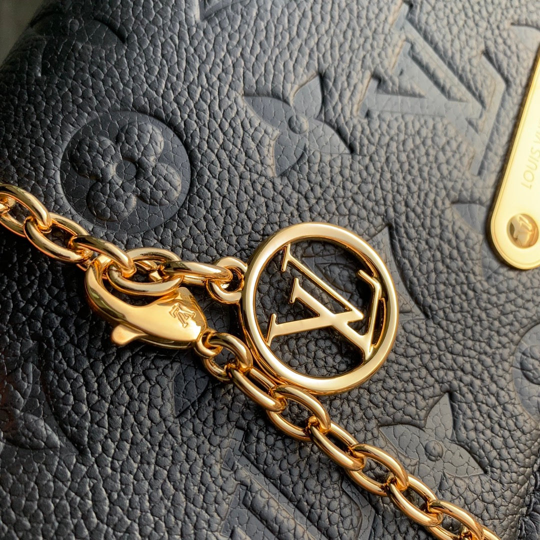 Louis Vuitton Wallet On Chain Lily M46919 Black Monogram Leather