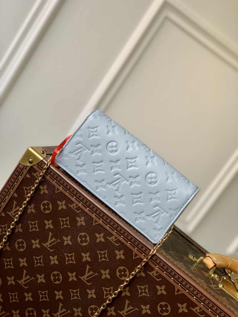 Louis Vuitton Wallet On Chain Lily M83233 Blue Monogram Leather