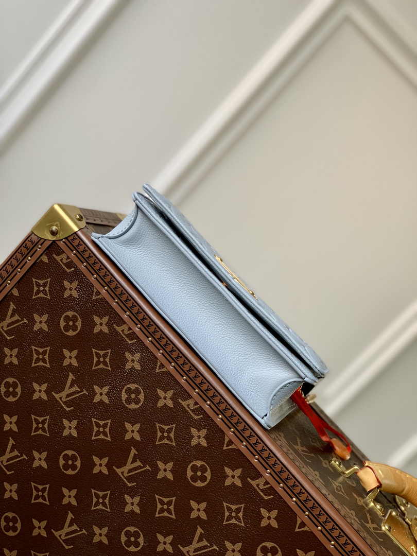 Louis Vuitton Wallet On Chain Lily M83233 Blue Monogram Leather