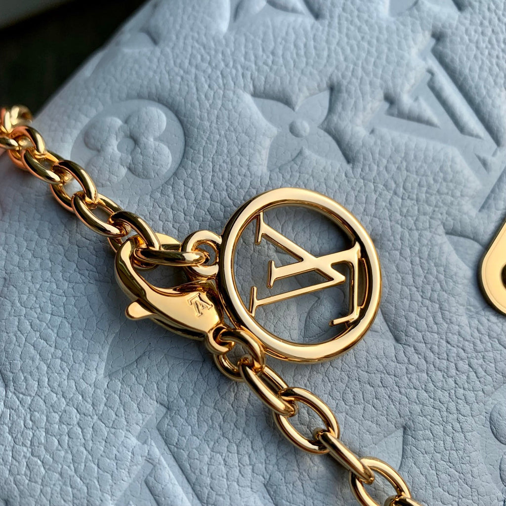 Louis Vuitton Wallet On Chain Lily M83233 Blue Monogram Leather
