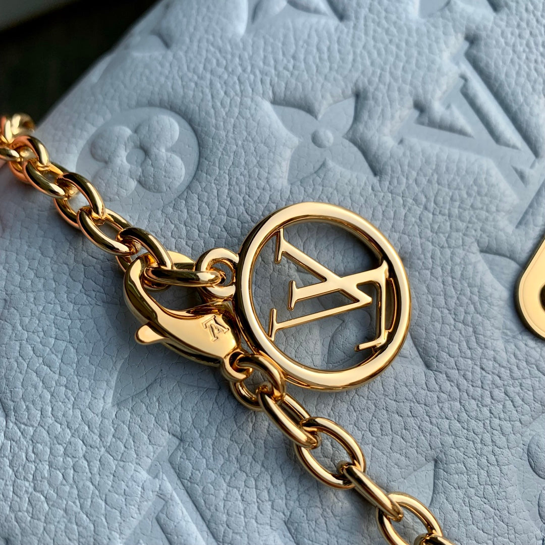 Louis Vuitton Wallet On Chain Lily M83233 Blue Monogram Leather