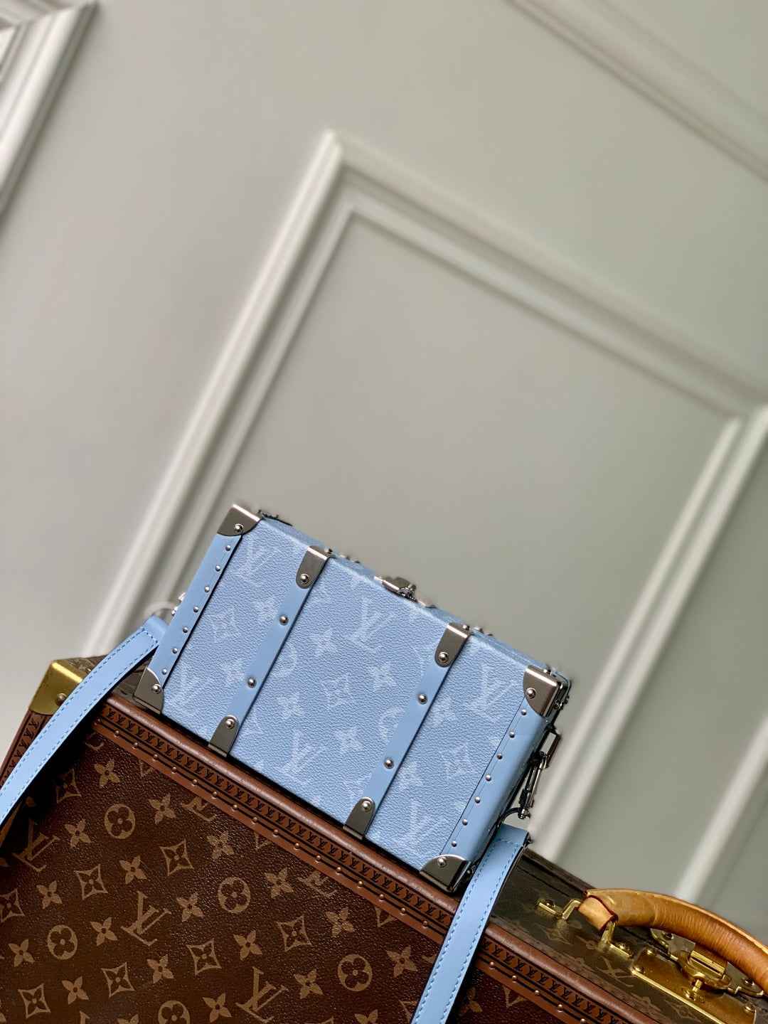 Louis Vuitton Wallet Trunk Taigarama M13562 Denim Blue
