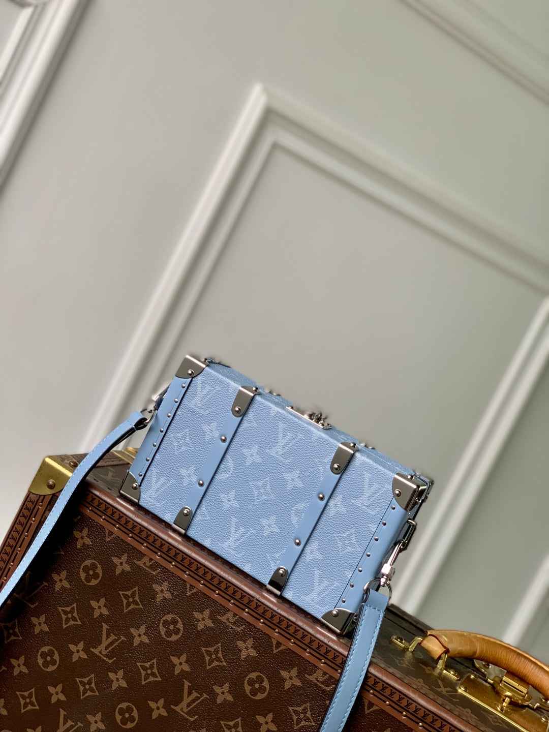 Louis Vuitton Wallet Trunk Taigarama M13562 Denim Blue