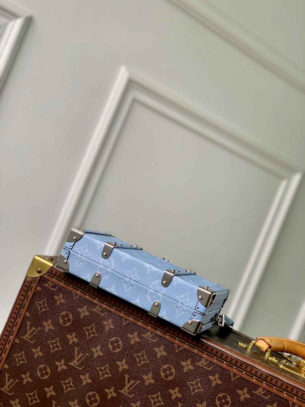 Louis Vuitton Wallet Trunk Taigarama M13562 Denim Blue