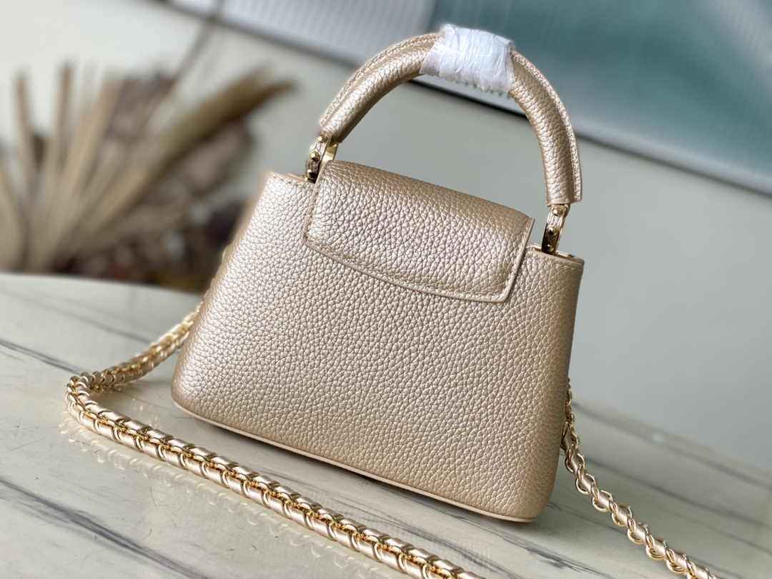 Louis Vuitton Capucines Mini M56669 Gold Taurillon leather