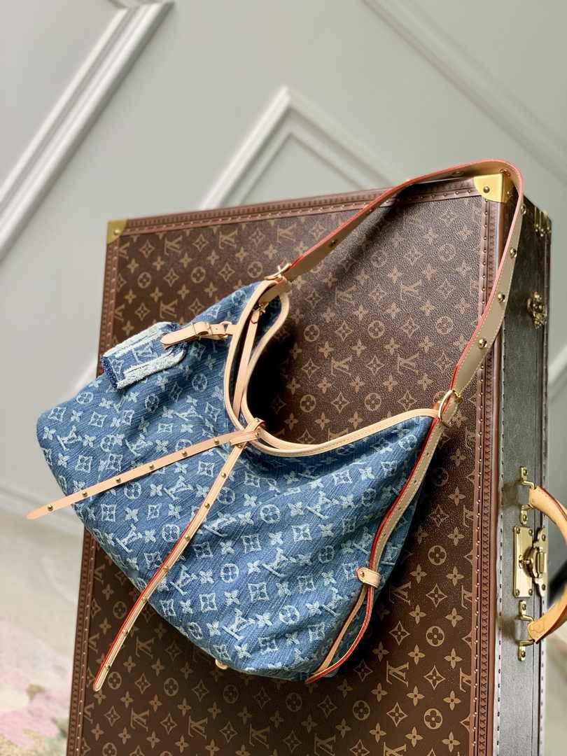 Louis Vuitton CarryAll MM Bag M46855 Denim Blue - Default Title - View 2