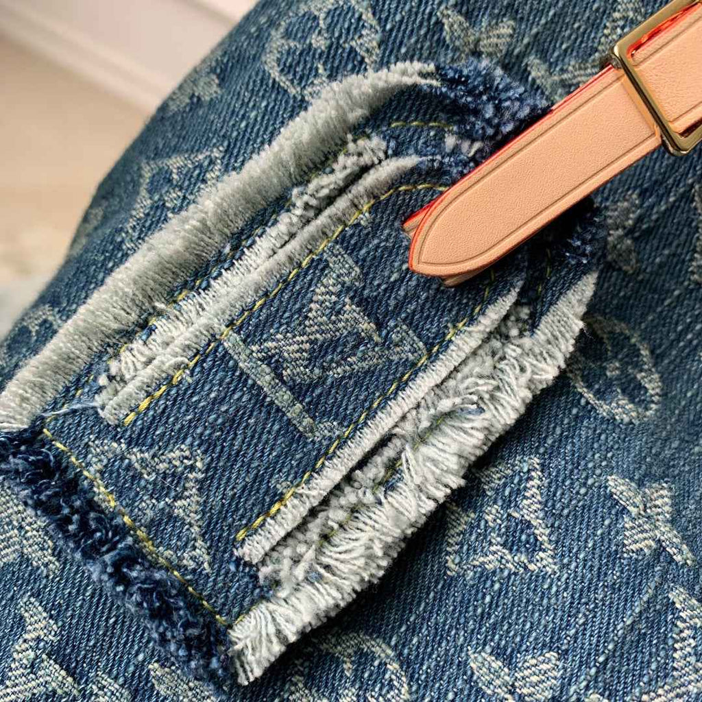Louis Vuitton CarryAll MM Bag M46855 Denim Blue - Default Title - View 4