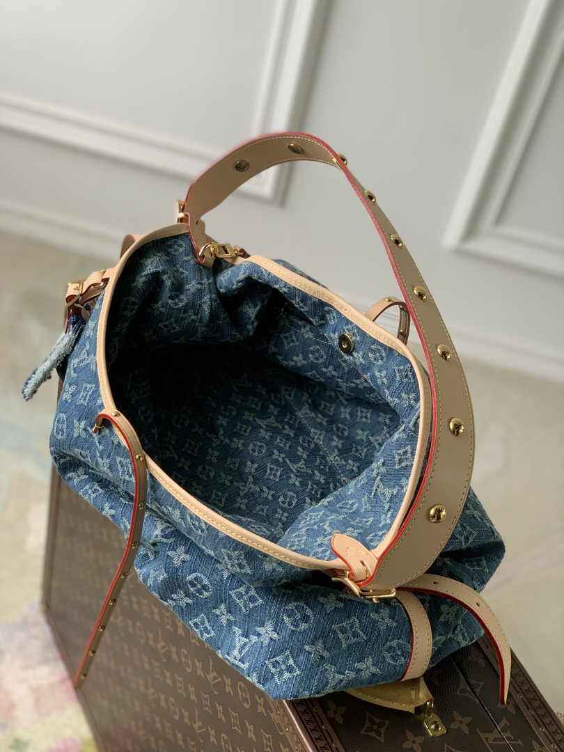 Louis Vuitton CarryAll MM Bag M46855 Denim Blue - Default Title - View 5