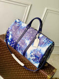LV M20558 Louis Vuitton Keepall Bandouliere 50 Travel Bag Blue